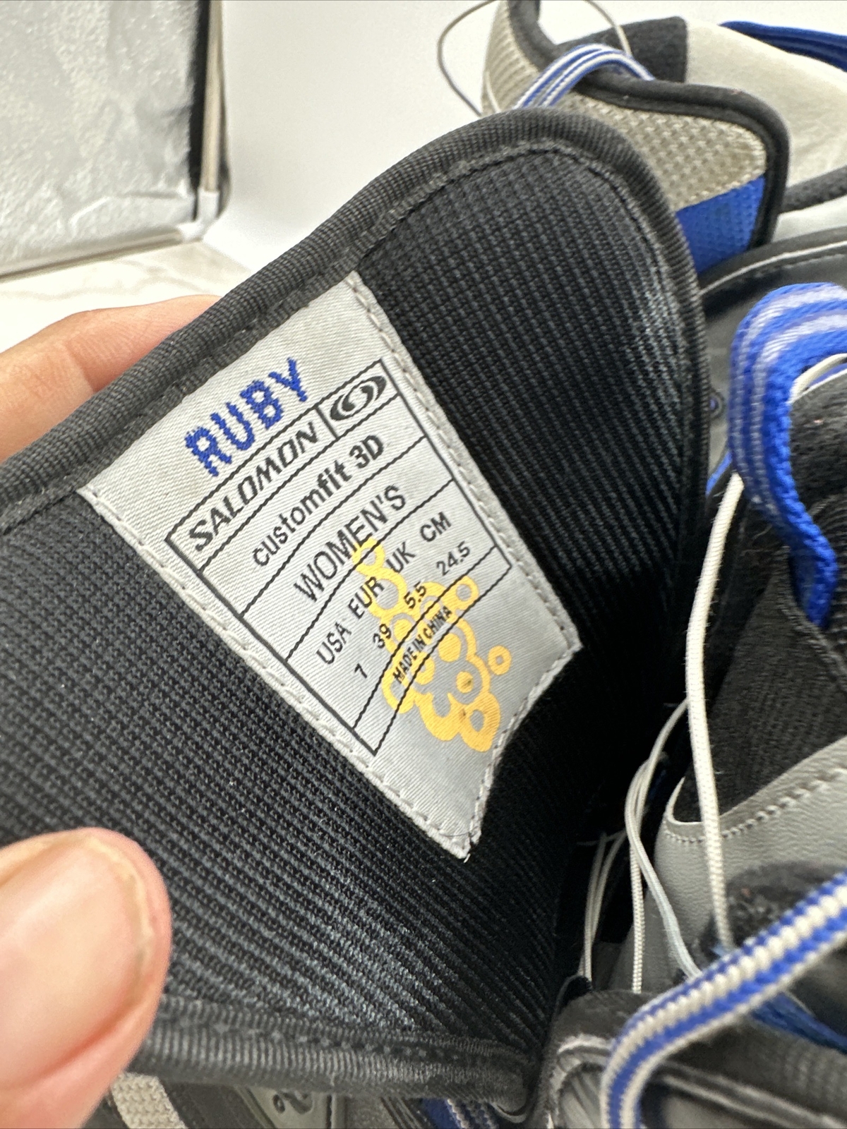 Scarponi da sci Salomon donna taglia 7 blu rubino 3D snowboard customfit 3D