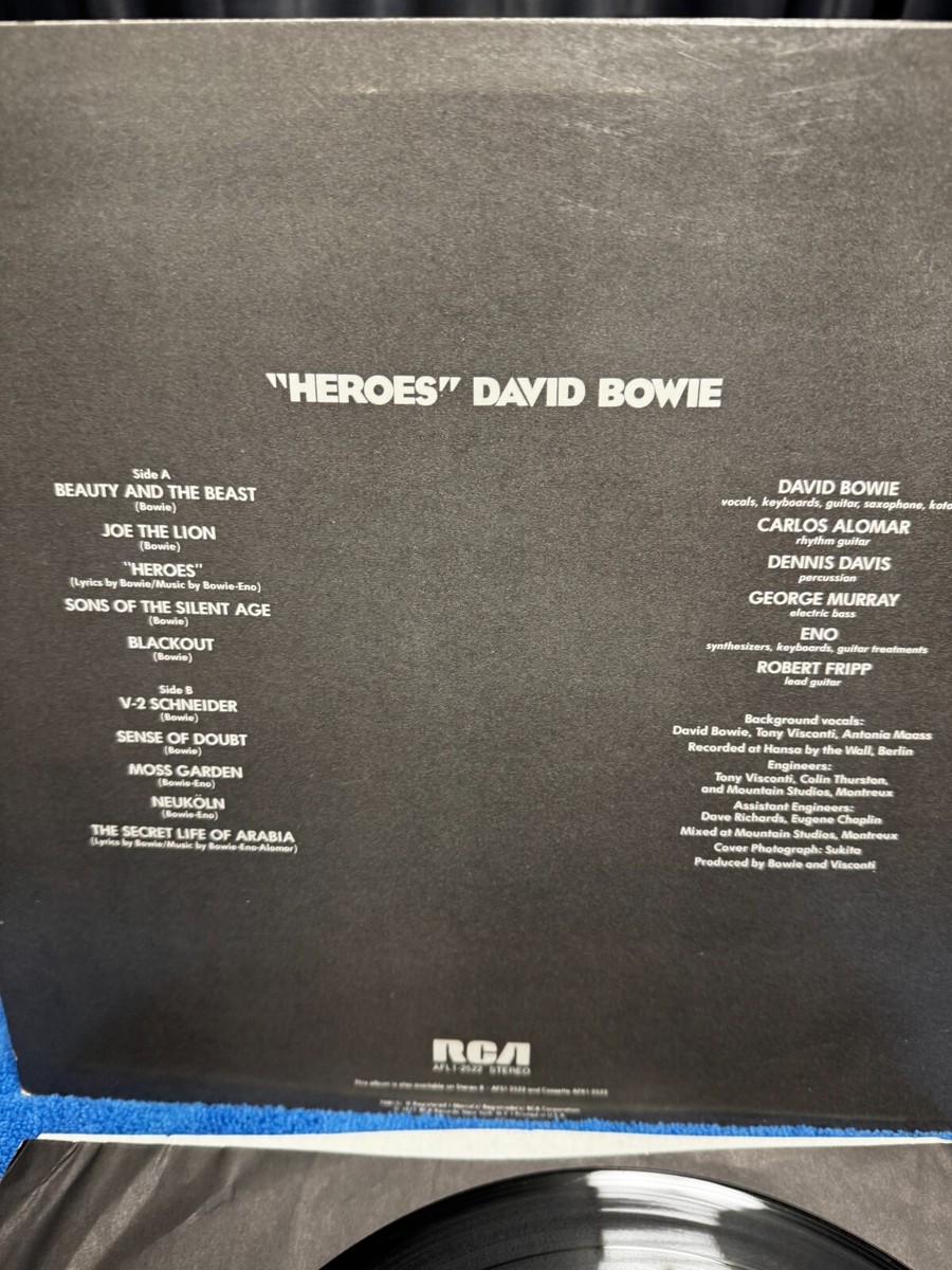 David Bowie Heroes VG+ Original 1977 RCA Vinyl Lp With Inner