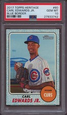 2017 Topps Heritage 60 Carl Edwards Jr. Blue Border PSA 10 Gem Mint 50 made