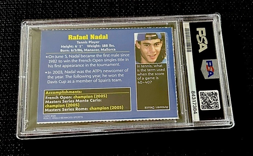 RAFAEL NADAL RARO 2005 Sports Illustrated para niños RC SI ESPAÑA COMO NUEVO PSA 9 Foto 2 de 2