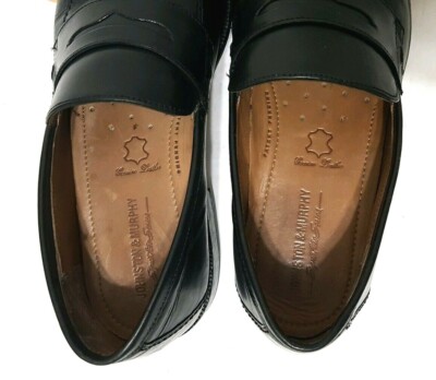 JOHNSTON MURPHY Signature Series Black Leather Penny Loafers  display picture 1