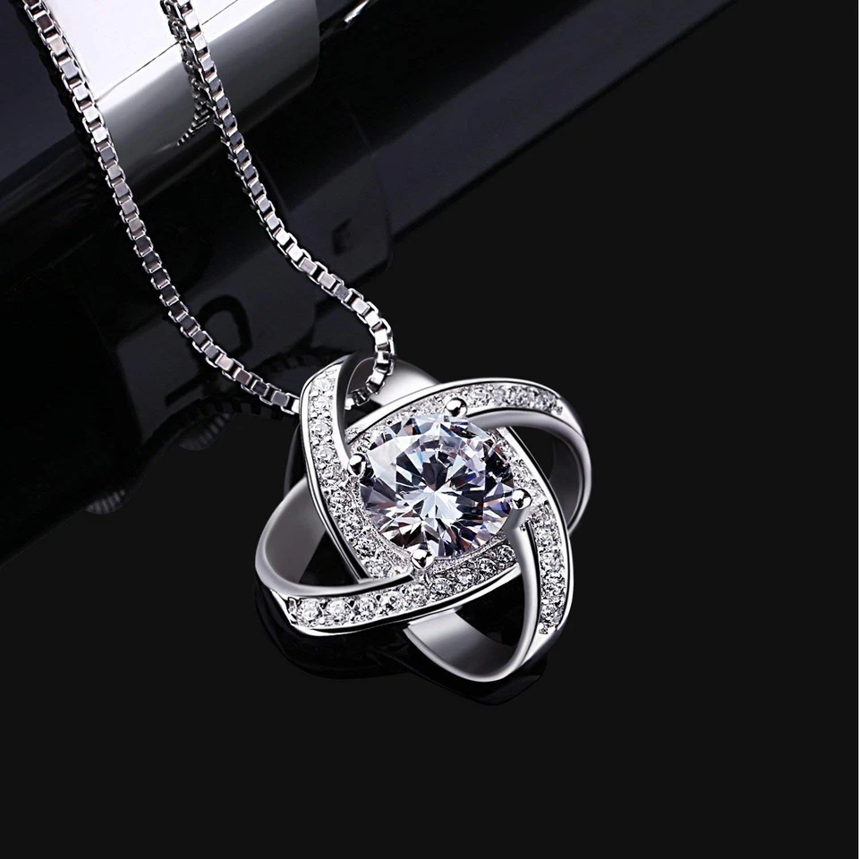 Collar Mujer Plata de Ley 925 Colgante - Zirconita Cúbica - Imagen 3 de 4