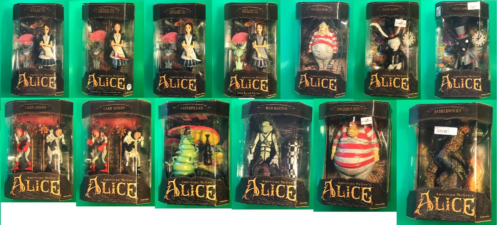Lot of 13 American McGee's Alice in Wonderland Boxes Limited Figures Set EA Game
