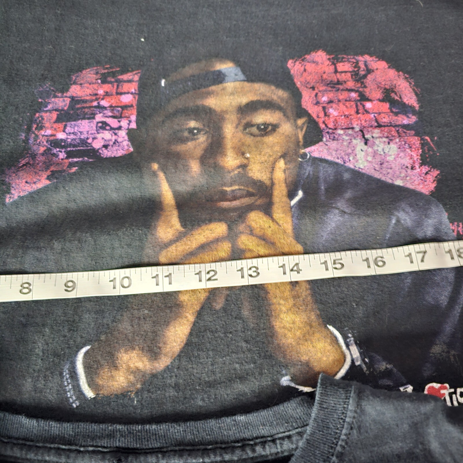 FILA 2 T shirt uomo Tupac Shakur XXL nera stampa grafica braccio della morte giustizia poetica