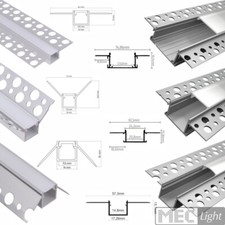 LED Aluminium Profil Trockenbau Unterputz Leiste Rigips Led Streifen 1m 2m lang