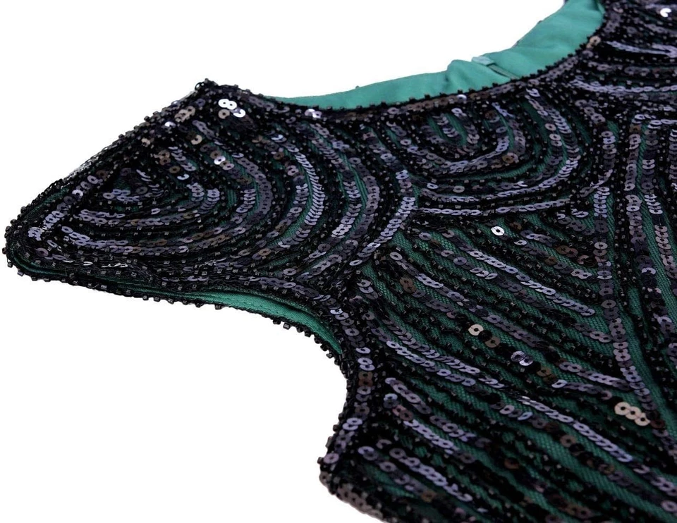 Love Womens Vintage Lace Fringed Gatsby 1920s Cocktail Dress with 20s Acc - Image 3 of 4