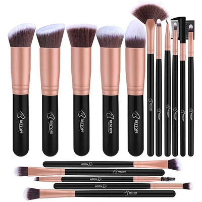 BESUCHE DEN BESTOPE PRO-STORE Pinselset Makeup Rosa Gold, Professionelle Make up Pinsel Set Mit Gesichtspinsel