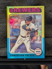 2024 Topps Heritage Christian Yelich Chrome Refractor /575 Milwaukee Brewers