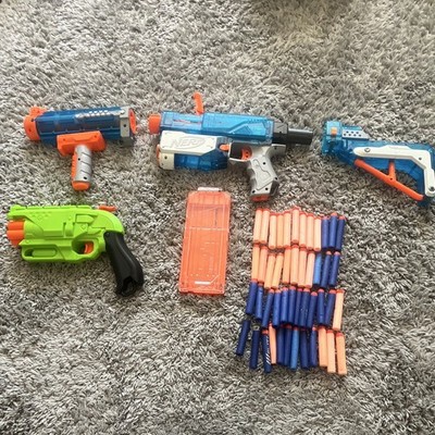 NERF N-Strike Elite Blaster-Set mit Magazin & Darts, Blau/Orange/Grau/Grün