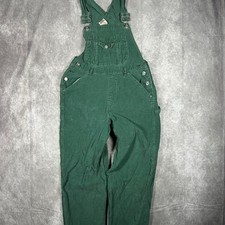 VTG High Sierra Green Corduroy Overalls Kids Large 14 Carpenter Cotton Bibs 90s