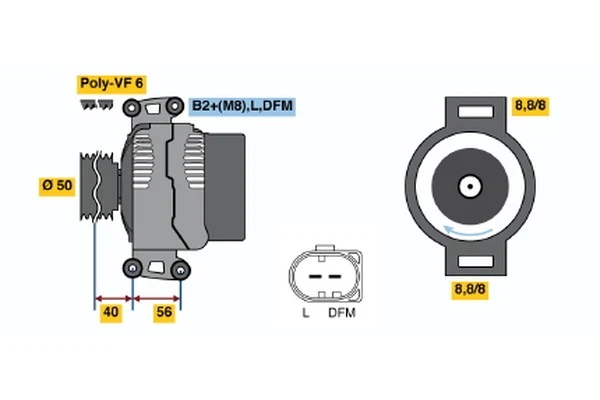 Alternator fits MERCEDES E320 S211, W211 3.2D 02 to 04 OM648.961 Genuine Bosch - Image 3 of 4