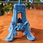 Cast Iron Pedestal Letter Napkin Holder Hand Towel Holder Ornate Blue Tabletop — photo 9