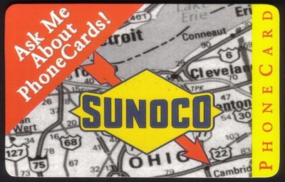 Sunoco Logo Und Lokal Karte ' Ask Me IN Etwa Karten!' Leere Rückseite Beweis