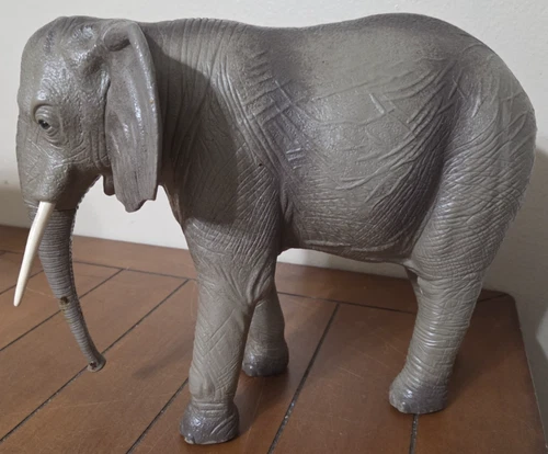 LARGE VINTAGE MARX Safari Adventure ELEPHANT TOY ON WHEELS