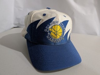 Vintage 90s Golden State Warriors Logo Athletic Snapback Hat Cap
