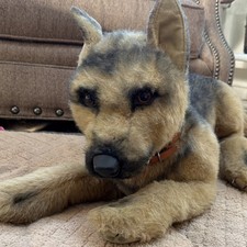 Realistic German Shepherd Dog Plush Stuffed Animal Real Soft Toys UK Vintage