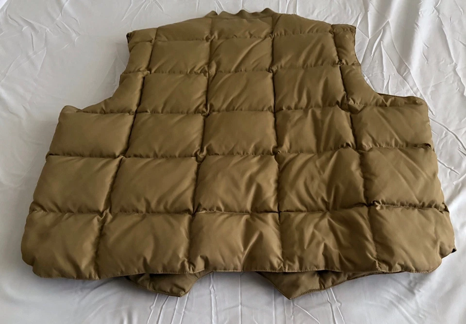 Cabelas Down Puffer Vest Mens 3XL Tan Northern Goose Hunting VTG Square Quilted - Image 4 of 4