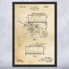 Air Compressor Patent Wall Art: Mechanic Gift, Garage Wall Art, Carpenter Gift