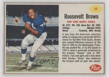 1962 Post Rosey Brown Roosevelt Brown #17 HOF 2v5