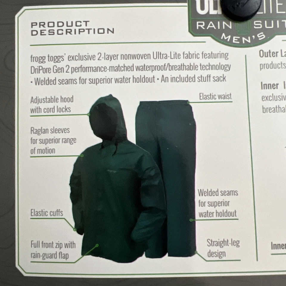 Frogg Toggs ULTRA - Traje de lluvia ligero para hombre talla M color caqui impermeable  Foto 4 de 4