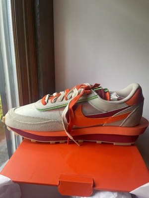 Nike sacai x CLOT LDWaffle Net/Orange Blaze/Deep Red DH1347-100 Size 11 DS