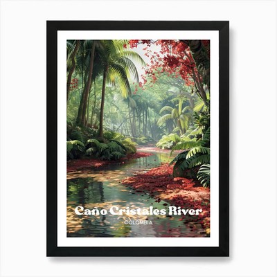 Cano Cristales River Liquid Rainbow Framed Wall Art Poster Canvas Print Picture