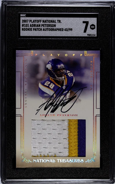 SGC 7 2007 National Treasures Adrian Peterson RPA /99 Vikings Rookie RC SP