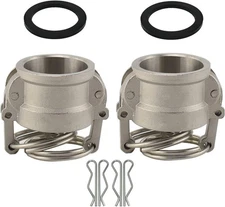 2PCS Cam and Groove Fitting Aluminum DC 3" Dust Cap with 2PCS Camlock Gasket ...