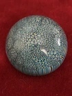 Vintage 3 Fiori Millefiori Murano Italy Glass Paperweight Daisies Blue Backgroun