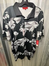 Redvanly Bond Golf Polo Men's XL Tuxedo Performance Stretch Geometric