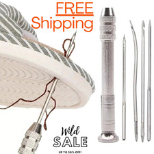 Leather Sewing Needles Kit - Silver Awl  4 Pieces for Leathercraft DIY