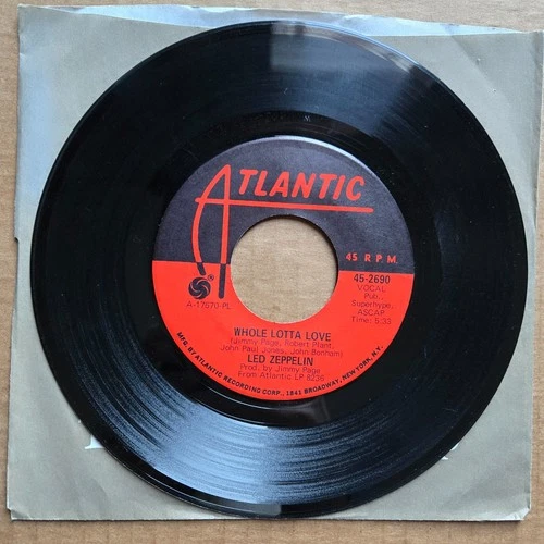 LED ZEPPELIN Whole Lotta Love CLASSIC HARD ROCK Atlantic 45 7" Record Vinyl