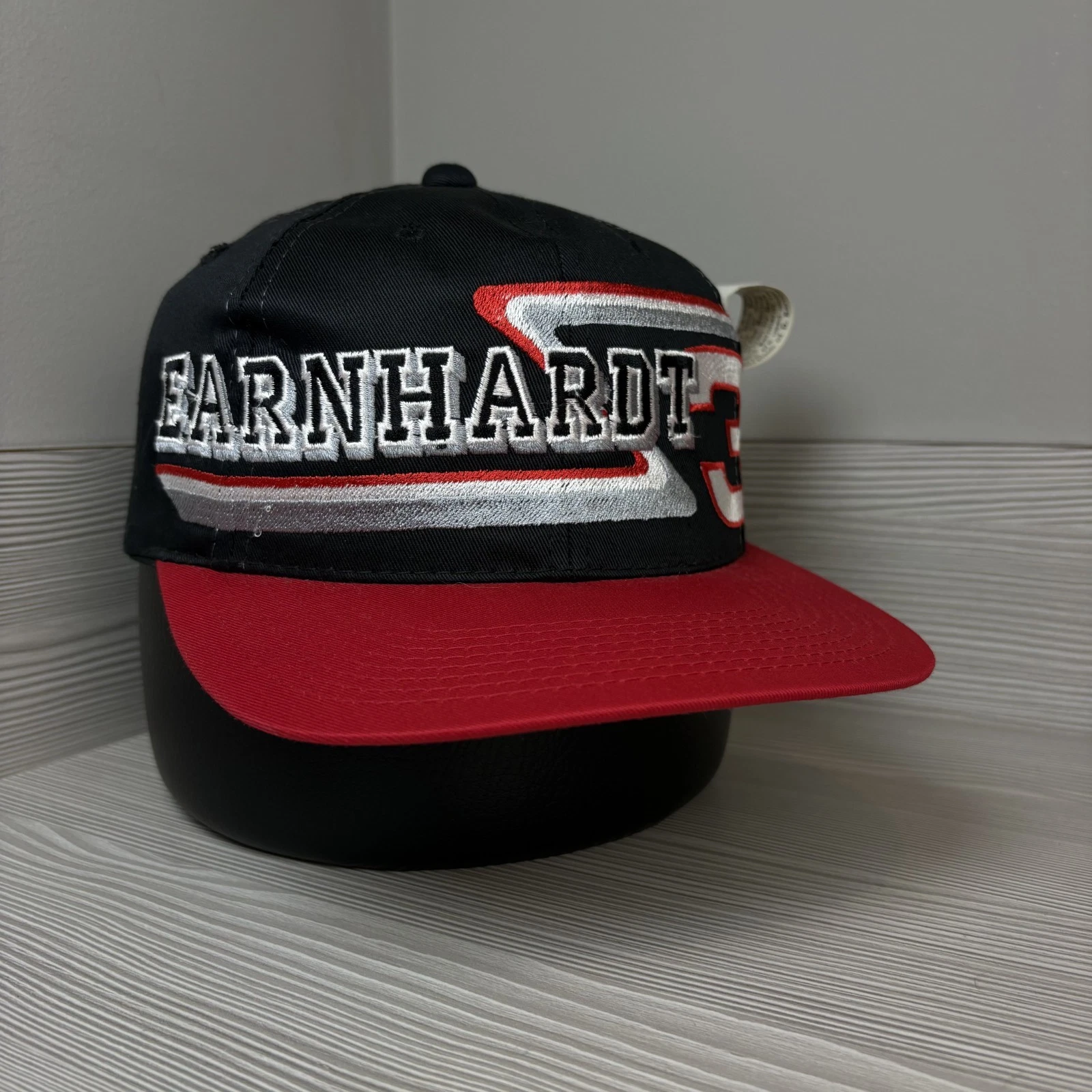 Vintage 90's Dale Earnhardt NWT Hat Black Nascar Racing Cap Deadstock Snapback