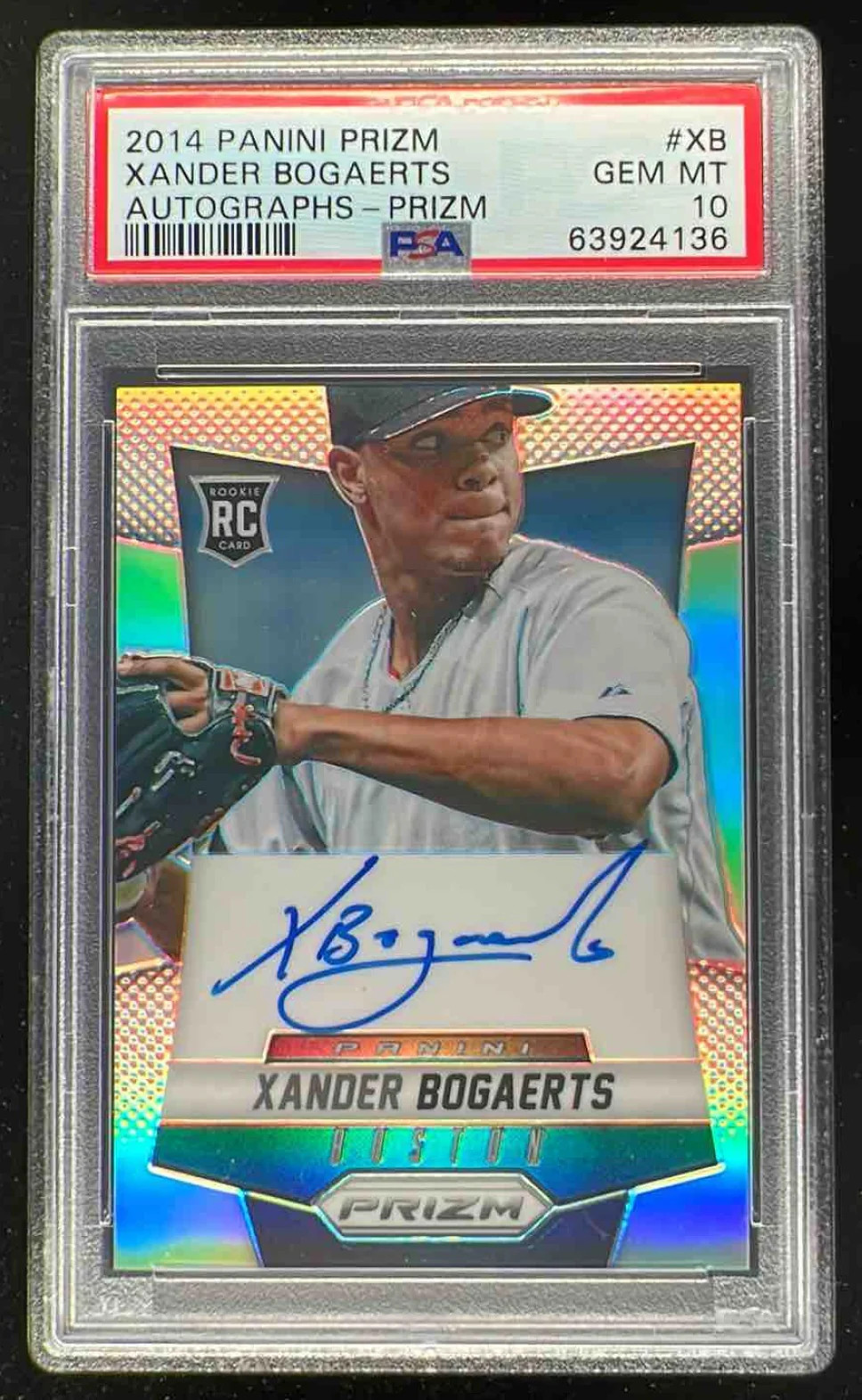 2014 Panini Prizm Rookie Autographs Prizms #XB Xander Bogaerts RC Auto PSA 10