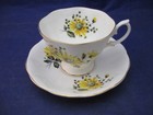 Vintage Royal Albert Tea Cup & Saucer - Yellow Flowers - Embossed Rim - Lovely — photo 1