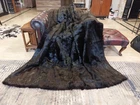 Genuine Real Natural Nutria Beaver Fur Blanket King Size throw 84"x72" Rug -7148