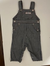 Vintage Health-Tex Boys Pinstripe Overalls Size 12 Months Made In USA