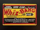 Vintage Style Whiz-Bang .22 Ammunition Porcelain Enamel Advertising Sign 8x5"