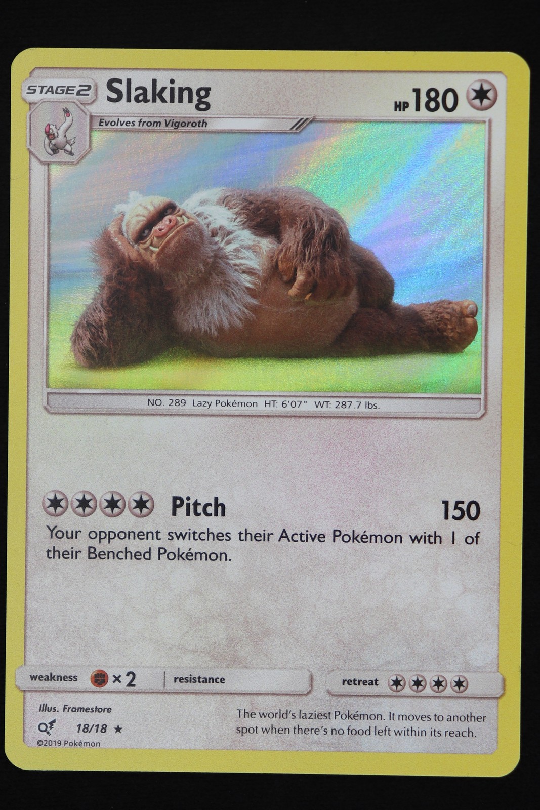 Slaking - 18 - Detective Pikachu - Pokemon Card - Near Mint