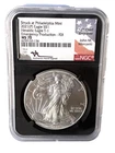 2021 $1 (P) Silver Eagle Type 1 Struck at Philadelphia NGC MS70 FDOI Mercanti