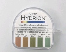 Micro Essential Laboratory QT-10 Plastica Hydrion Low Range Quat Check Carta Test