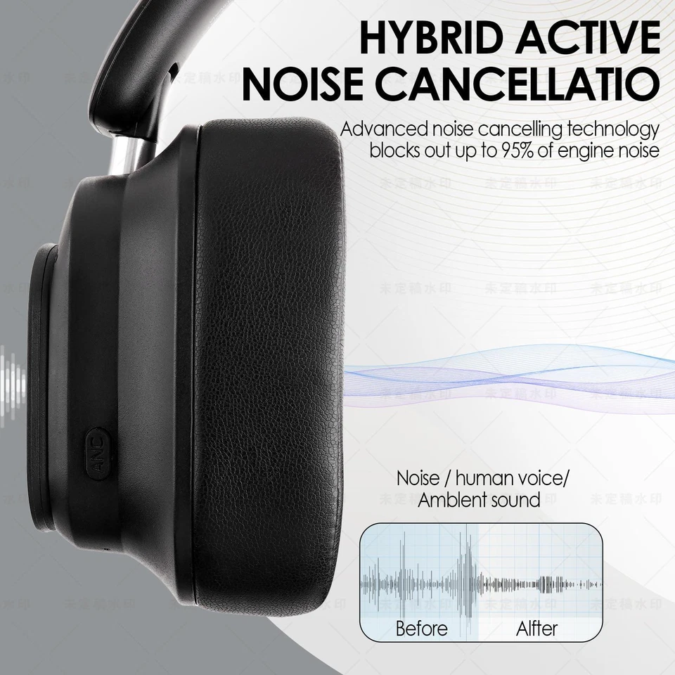Wireless Bluetooth Headphones Noise Cancelling Headset for Phone Computer - Image 4 of 4
