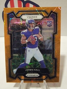 2023 Panini Prizm JAREN HALL (RC) Orange Lazer Prizm Card #367 Minnesota Vikings