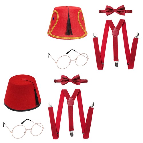 1 Set Schleife Hosenträger Fotobrille Weihnachten Marokkanisch Türkisch Mütze - Bild 2 von 19