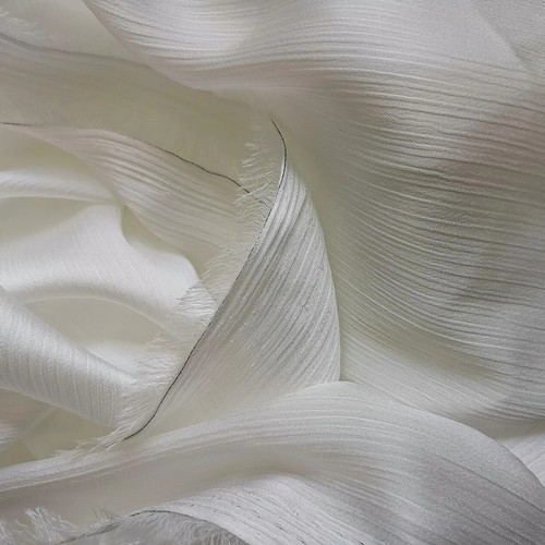 58''Wide By Yard Crinkle Satin Fabric Pleated Satin Chiffon Scarf Shawl Material - Picture 1 of 24