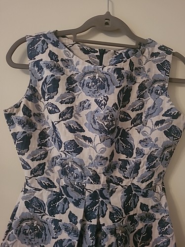 Womens Dress Size 10 Party Occasion Wedding Floral Blue Formal Ladies Summer - Picture 6 of 8