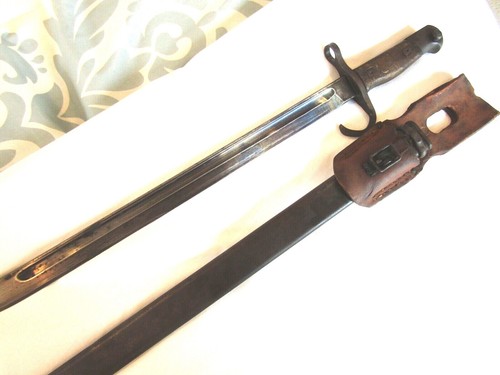 WW2 ARISKA TYPE 30 BAYONET, EARLY STEEL SCABBARD& RARE FROG,BIRD HEAD POMMEL