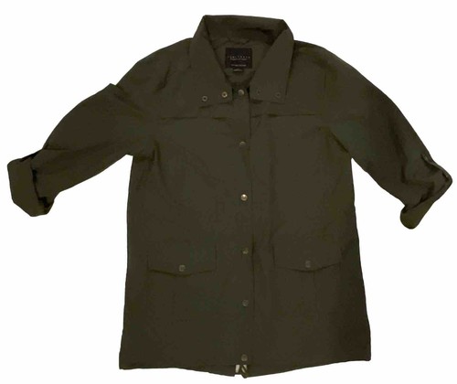 Sanctuary Brand Military Utility Style Jacket Size Medium Army Olive Drawstring - Picture 1 of 10