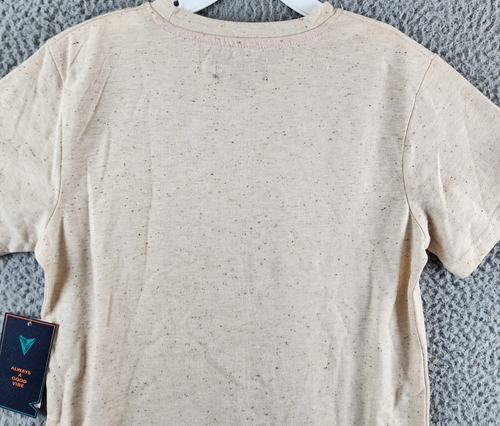 Univibe Vaughn Nep Jersey Crew T-Shirt Big Boys S Khaki Short Sleeve Pullover - Picture 15 of 15