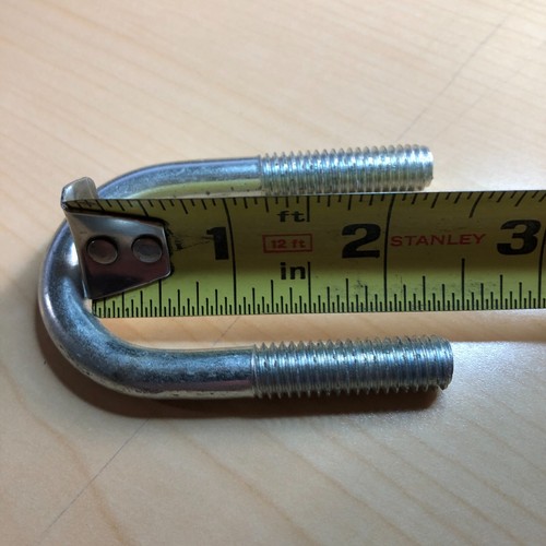 10 - U-Bolts 3/8-16 thread 2-3/8" Long 1-1/8" Wide Fits 3/4 Pipe - Picture 3 of 3